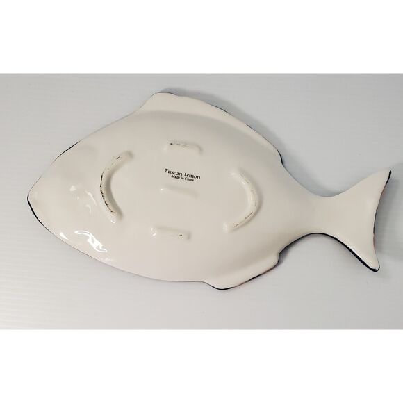 Tuscan Lemon Ceramic Sunflower Fish Plate - Picture 2 of 2